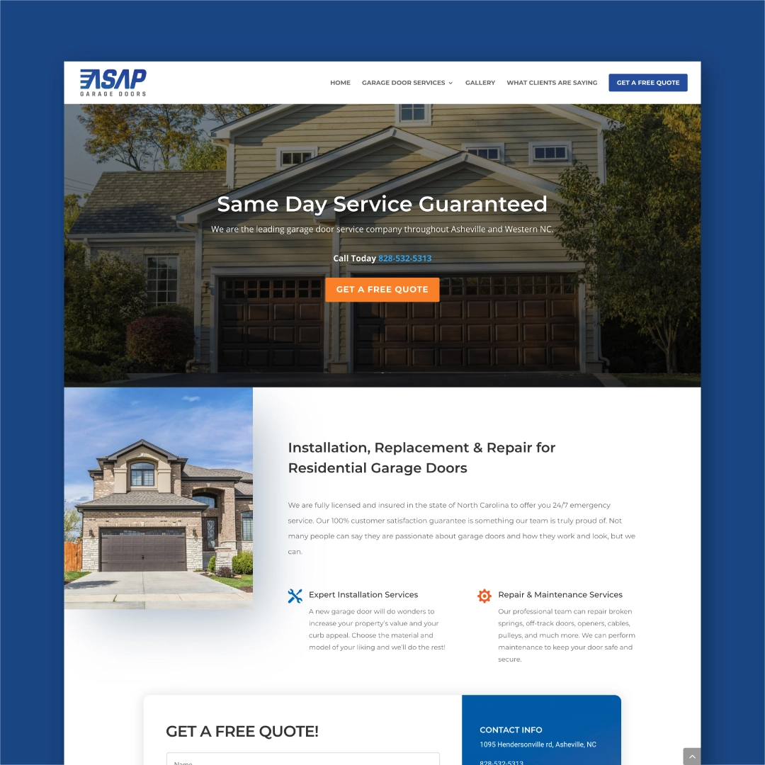 ASAP Garage Doors Website