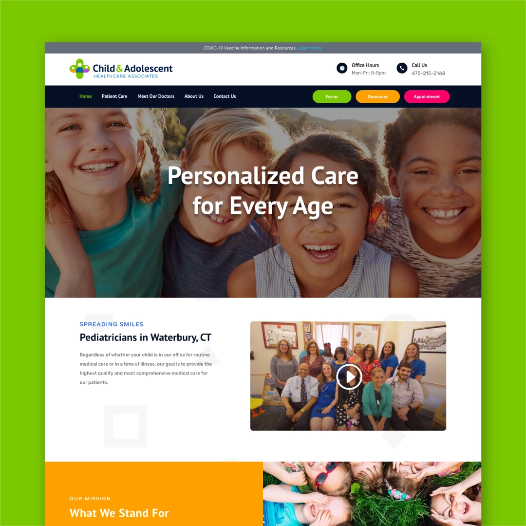 Child & Adolescent Healthcare Associates Website